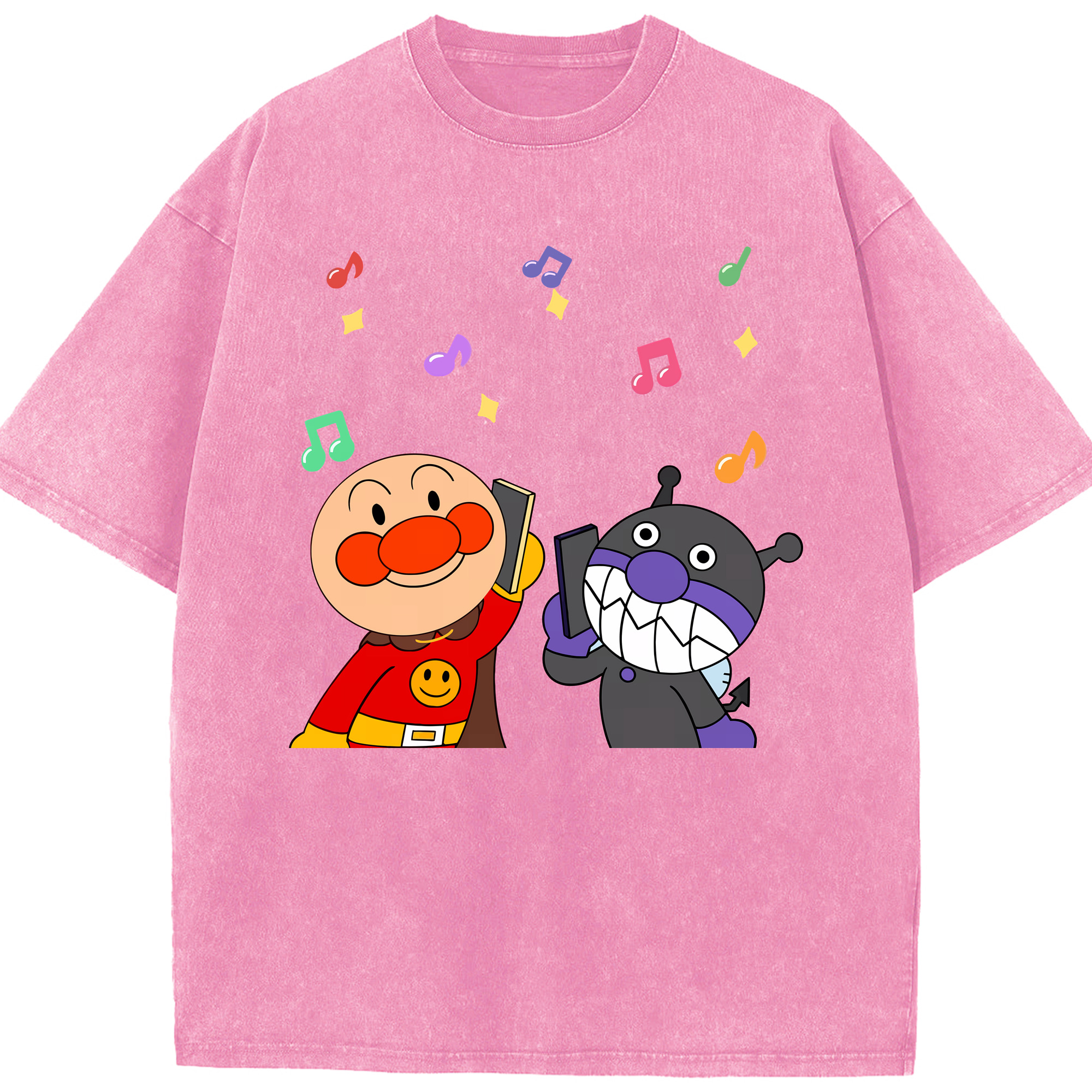 （画像用） アンパンマン Anpanman 綿100% ヴィンテージ風 半袖Tシャツ（フロントプリント）